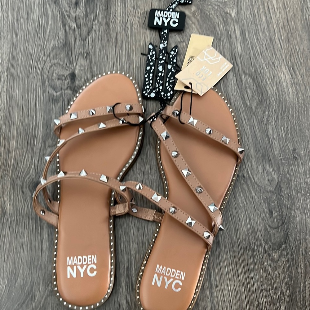 Madden nyc Beige sandals studded size 9